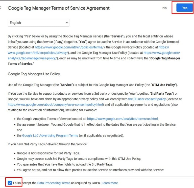 GTM agreementCreation